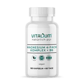 meinVitalium - Magnesium 4-fach Komplex + B6 Kapseln (ohne Oxid)