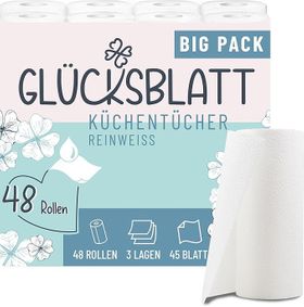 Glücksblatt Küchentücher Reinweiss BIG PACK