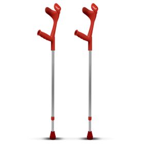 2x Krücken Klassiker (Paar) - Ossenberg Gehhilfen Unterarmgehstützen in Rot