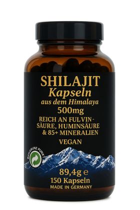 Shilajit Mumijo Kapseln aus dem Himalaya -  Shilajit Kapseln - **150 Kapseln** - LABORGEPRÜFT