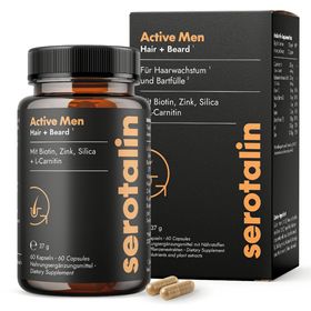 serotalin Active Men Hair & Beard | Biotin, Zink & Selen für Haare, Bartpflege & Nägeln bei Männern