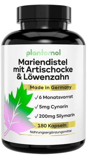 plantomol® Mariendistel Kapseln mit Artischocke & Löwenzahn