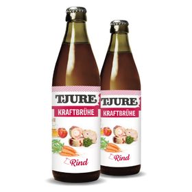 TJURE Sparpack - Kraftbrühe Rind - 2 x 320 ml | Energie für Katzen und Hunde