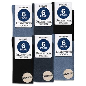 Occulto Socken Herren ohne Naht ohne Gummibund Baumwolle 6er Pack (Modell: Oliver) BlueMix 47-50
