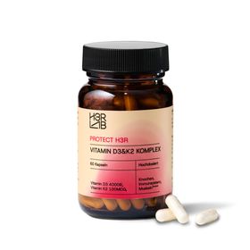 H3R LAB Vitamin D3 & K2 Komplex – Hochdosiert für Knochen, Immunsystem & hormonelle Balance