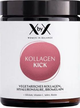 XbyX® Kollagen Kick - Vegetarisches Premium Kollagen Pulver - Straffe Haut und geschmeidige Gelenke