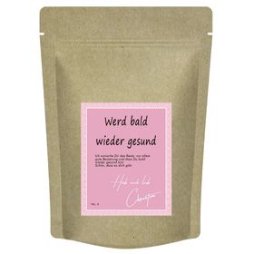 Quertee "Werd bald gesund" - Teegeschenk