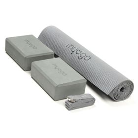 Myga Komplettes Yoga-Set aus Yogamatte, 2 Yogablöcken und Yogagurt