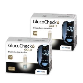 GlucoCheck GOLD Teststreifen (100 Stück) zur Blutzuckerkontrolle bei Diabetes