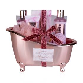 accentra Geschenkset Badeset Pflegeset Badewanne Rose & Velvet Geschenkidee