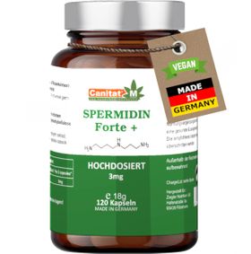 Spermidin Forte+ | **6mg**  Spermidin Tagesdosis | 120 Kapseln Hochdosiertes Spermidin von Canitat M