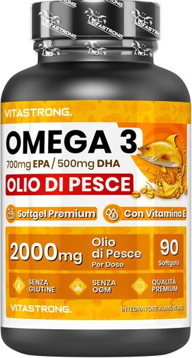 Vitastrong Omega-3 90 Kapseln Hochdosiert mit 2000mg
