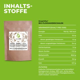 GreatVita Bio Flohsamenschalen 2x500gr
