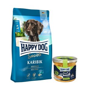 Happy Dog Supreme Karibik+ Happy Dog Snack Drink mit Hähnchenfleisch und Gemüse