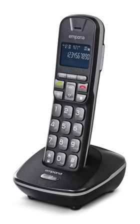 emporia TH-21 DECT-Schnurlostelefon schwarz Freisprecheinrichtung Großes Display