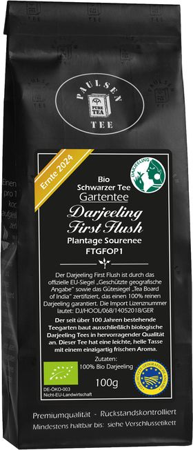 Paulsen Bio Darjeeling First Flush FTGFOP1, Ernte 2024 - Plantage Sourene-schwarzer Tee