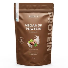nutri+ Veganes Proteinpulver 3k - Eiweiß Protein Pulver 1kg