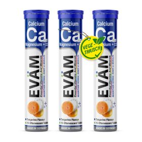 EVÄM Calcium + Magnesium + D3 Brausetabletten - 3er Pack