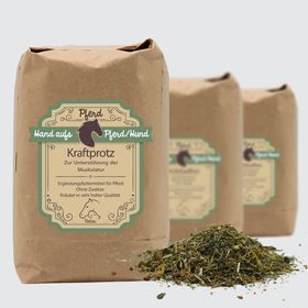 Hand aufs Pferd/Hund Muskel Kräuter Kraftprotz