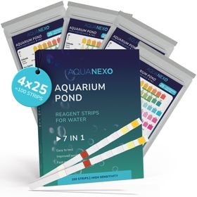 Aquanexo 7in1 Aquarium & Teich Teststreifen – zur Wasseranalyse, Großpackung