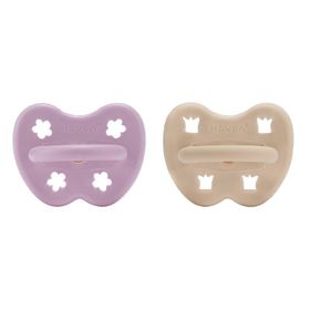Hevea Schnuller rund ab 3 Monate lavender + gray Set