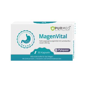 PURMEO MagenVital - bei Helicobacter pylori - mit 200 mg Pylopass®, Zink und Ulmenrindenextrakt