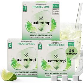 waterdrop® Lime Trio – 36 Würfel mit Vitaminen – Sorte: FROSTED LIME – vegan, zuckerfrei
