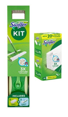 Swiffer Starter-Set Bodenwischer +  Nachfüllpackung