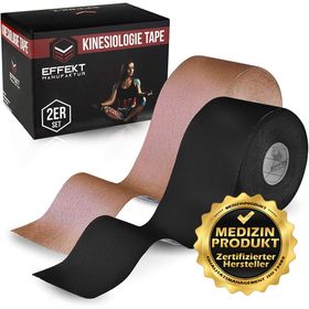 Effekt Manufaktur Kinesiologie Tape – 500 x 5 cm – in schwarz und beige - Kinesiotape