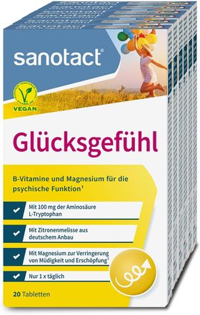 sanotact Glücksgefühl (120 Tabletten) • Natürlicher Stimmungsaufheller hochdosiert