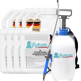 FUTUM 4x5L Silberfisch- / Asselspray + 5L Sprüher