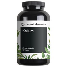 natural elements Kalium – 240 Kapseln 800 mg Kalium aus Kaliumcitrat/Tagesdosis – für Blutdruck