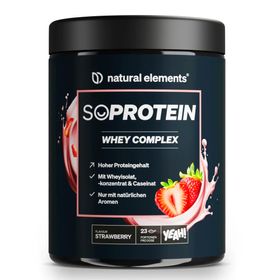 natural elements SoProtein Whey Complex Protein Pulver – Erdbeere – 690g – 23g Protein/Portion