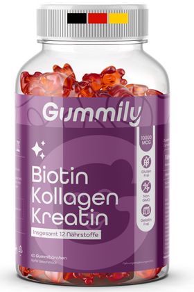 Gummily® Biotin Gummibärchen mit Collagen & Kreatin - Hochdosiert für Harre, Haut & Nägel