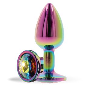 Lovelyness - Multicolor Analplug Rund und Zierstein aus Metall