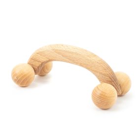 tuuli Massagegerät Rücken Nacken Schulter Massageroller Roller Ball aus Holz
