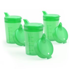 Horn Medical 3er Pack Schnabelbecher Trinkhilfe für Erwachsene mit zwei Deckeln