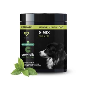 Peticare D-Mix Pulver für Hunde | pflanzliches Ergänzungsfuttermittel mit Ballaststoffen & Bierhefe