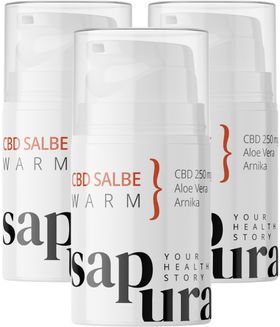 CBD Wärmesalbe 250mg + Arnika + Teufelskralle + Aloe Vera | CBD Salbe extra stark | SAPURA®
