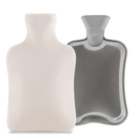 Blumtal Wärmflasche mit Bezug weiß