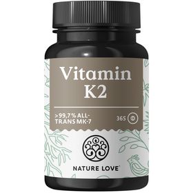 NATURE LOVE® Vitamin K2  –  Premiumrohstoff – 365 Tabletten – all-trans >99,7% MK-7 Menaquinon