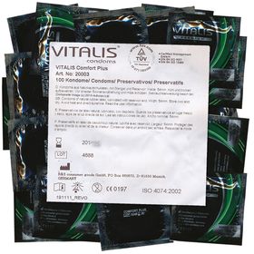 Vitalis PREMIUM *Comfort Plus* Kondome mit mehr Freiraum - geräumiger Kopfteil, Maxipack