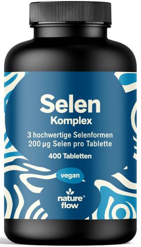Nature Flow Selen Tabletten 200µg Hochdosiert - 400 Tabletten - 13 Monate Vorrat