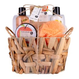 accentra Geschenkset Badeset Pflegeset Seegraskorb Orange Geschenkidee Geschenk