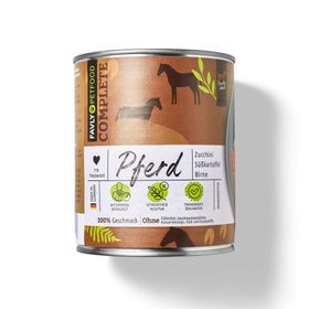 Pferd mit Zucchini, Süßkartoffel & Birne