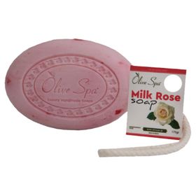 Olive-Spa - Handgemachte Kordel-Seife mit Milch & Rosen-Duft