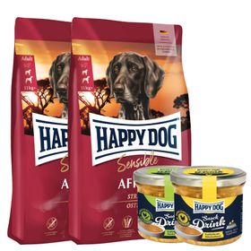 Happy Dog Sensible Africa Doppelpack + Happy Dog Snack Drinks