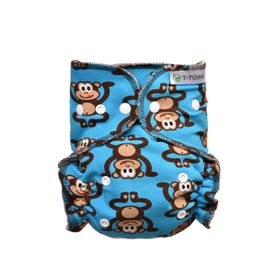 T-TOMI Höschenwindel - Wickel Set Druckknöpfe Monkies