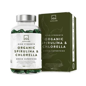 Aavalabs Bio Spirulina & Chlorella Komplex – 1800 mg Algen (3:2) mit gebrochener Zellwand