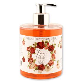 Florex Flüssigseife Rose im Spender Lanolin biologische Schafmilch